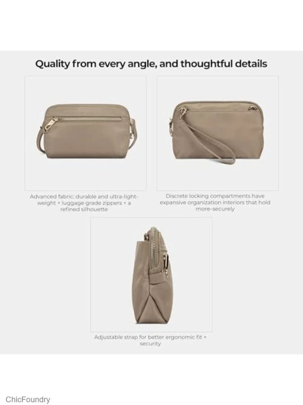 Anti-theft Convertible Crossbody Clutch Nylon Polyester